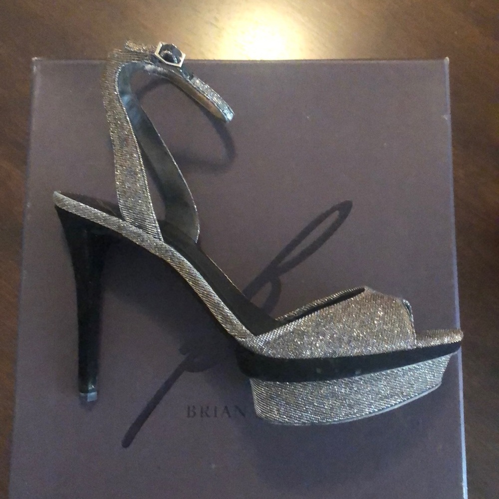 Femme Fatal' Platinum Peep Toe Dress Sandals